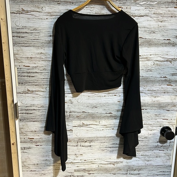 🇺🇸 SHEIN black long sleeve crop top size small - Picture 6 of 8